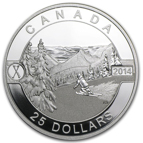 2014 Canada 1 oz Silver $25 Scenic Skiing in Canada Proof 2014 Canada 1 oz Silver $25 Scenic Skiing in Canada Proof